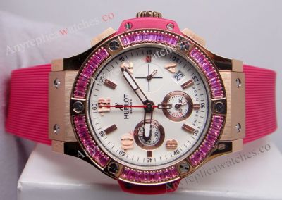 Replica Hublot Big Bang Pink Diamond Watch For Ladies